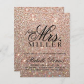 Invite-Rose Gold Glitzer Fab Future Frau Bridal Einladung (Vorne/Hinten)
