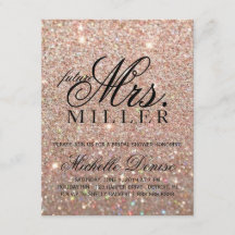 Invite-Rose Gold Glitzer Fab Future Frau Bridal