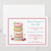 Invite to a Sweet Donut Party Colorful Celebration Einladung (Vorne/Hinten)