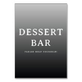 Inviting Grayscale Minimalist Dessert Bar Sign Tischnummer (Rückseite)