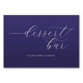 Inviting Purple Cursive Dessert Bar Sign Tischnummer (Rückseite)