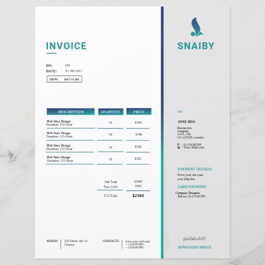 Invoice (Vorderseite)