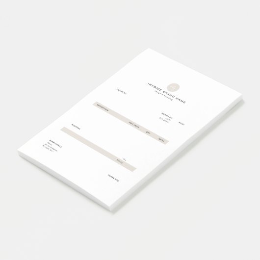 invoice desinge post-it klebezettel (angewinkelt)