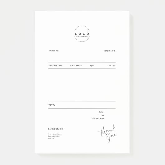 invoice desinge post-it klebezettel (Vorderseite)