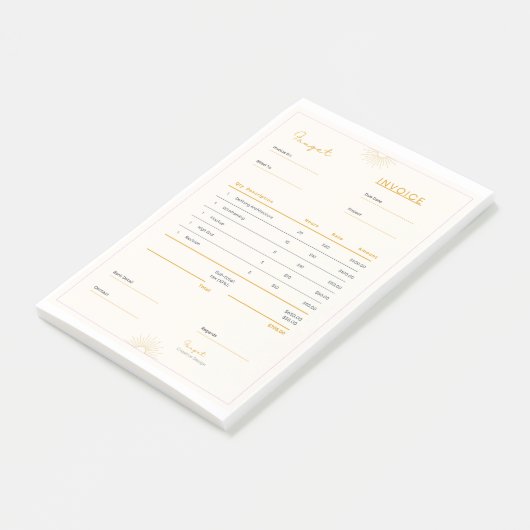 invoice facture post-it klebezettel (angewinkelt)