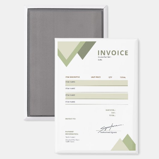 INVOICE MAGNET (Vorderseite/Rückseite)