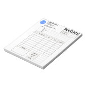 Invoice Order Form & Custom Small Business Logo Notizblock (Rotiert)