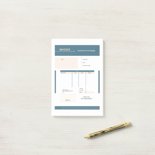 invoice post-it klebezettel (Auf Schreibtisch)