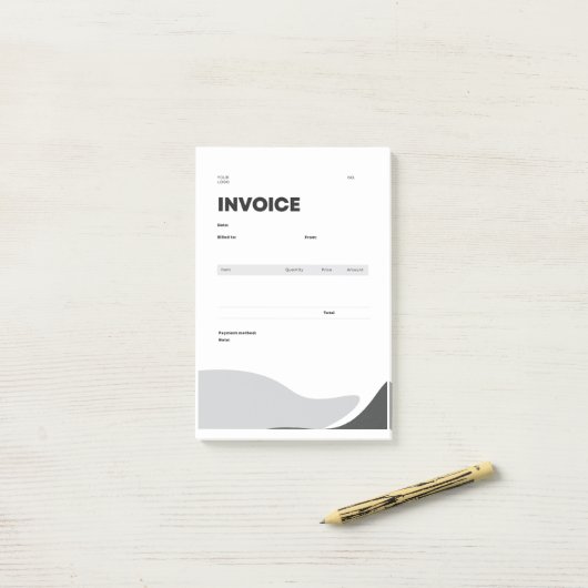 invoice post-it klebezettel (Auf Schreibtisch)