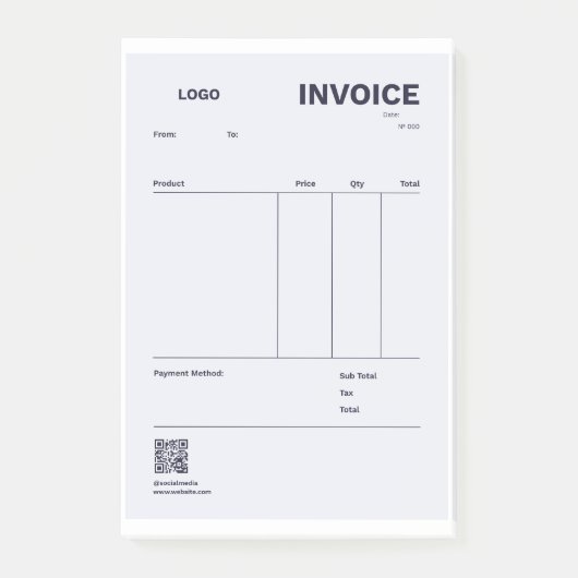 INVOICE POST-IT KLEBEZETTEL (Vorderseite)