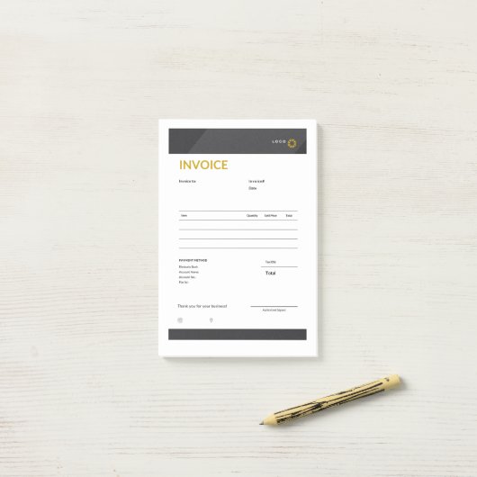 invoice post-it klebezettel (Auf Schreibtisch)