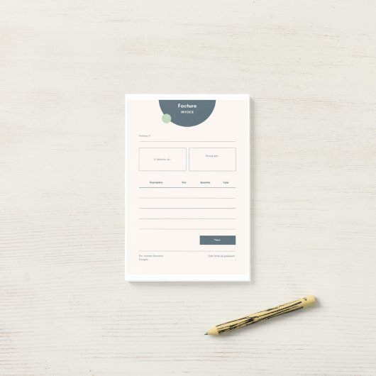 INVOICE POST-IT KLEBEZETTEL (Auf Schreibtisch)