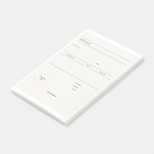 INVOICE POST-IT KLEBEZETTEL (angewinkelt)