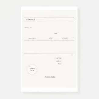 INVOICE POST-IT KLEBEZETTEL
