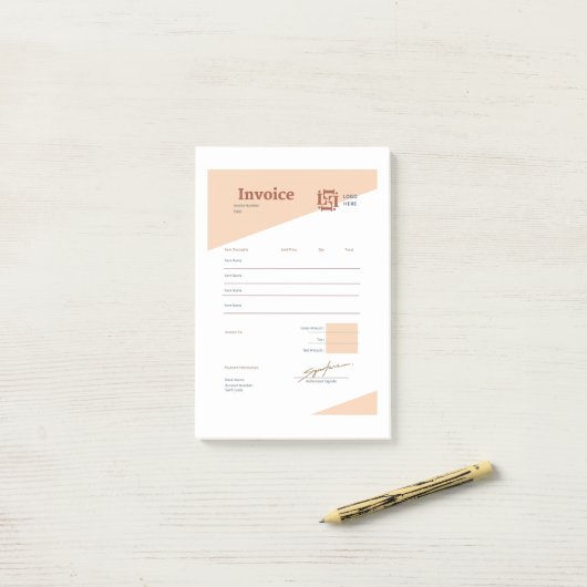 invoice post-it klebezettel (Auf Schreibtisch)