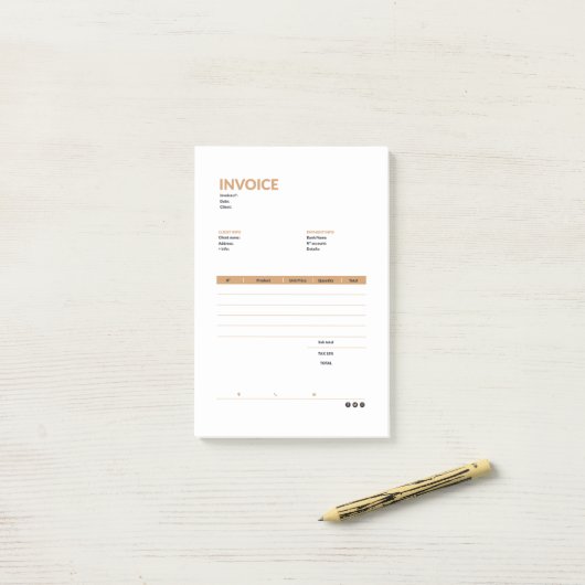 invoice post-it klebezettel (Auf Schreibtisch)