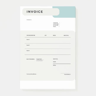 INVOICE POST-IT KLEBEZETTEL