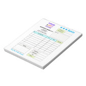 Invoice Sales Receipt Form | Custom Business Logo Notizblock (Rotiert)