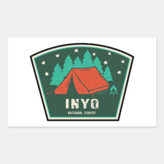 Inyo National Forest Camping Rechteckiger Aufkleber (Vorderseite)