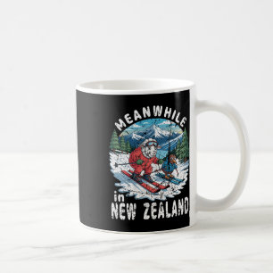 Inzwischen Schaf Skiën in Neuseeland Kiwi Winter  Kaffeetasse