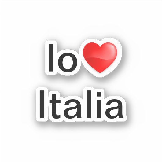 Io amo Italia Aufkleber (Vorderseite)