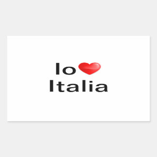Io amo Italia Rechteckiger Aufkleber
