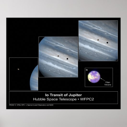 Io Jupiter Transit Hubble Telescope Foto Poster (Vorne)