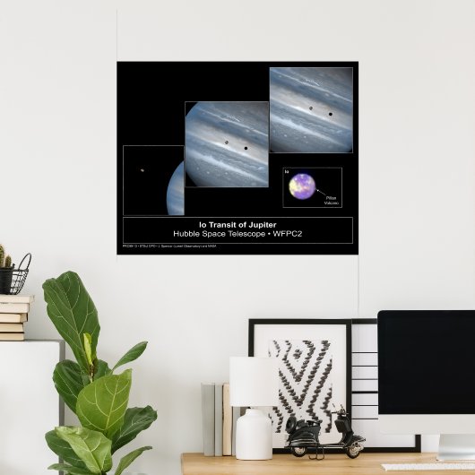 Io Jupiter Transit Hubble Telescope Foto Poster (Heimbüro)