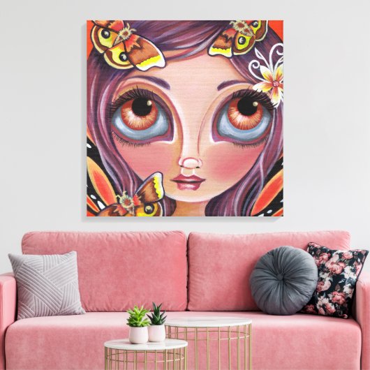 "Io Moth Fairy" Canvas Print Leinwanddruck (Insitu (Wohnzimmer))