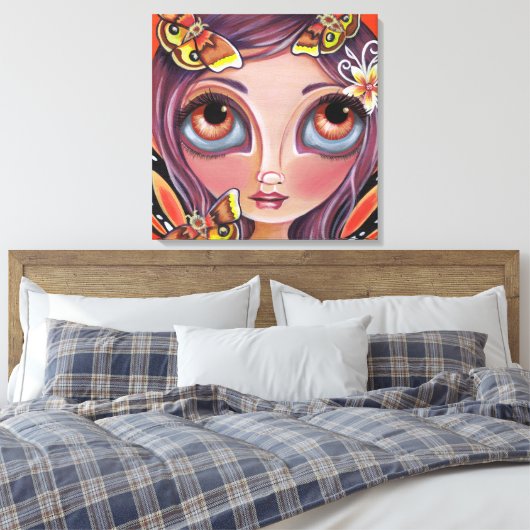 "Io Moth Fairy" Canvas Print Leinwanddruck (Insitu (Schlafzimmer))