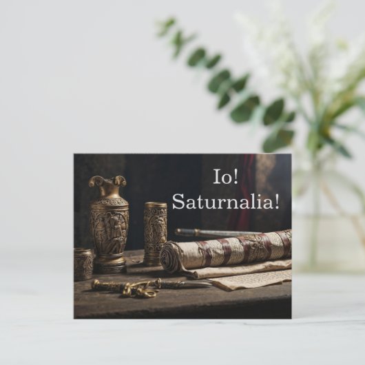 Io! Saturnalia! Einladungspostkarte (Stehend Vorderseite)