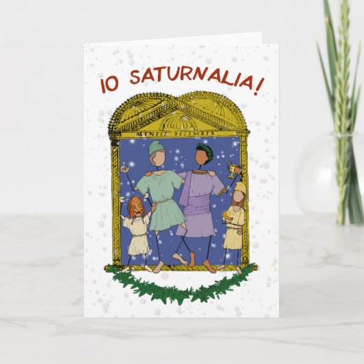 Io Saturnalia! Festliche Grußkarte Ankündigung (Vorderseite)
