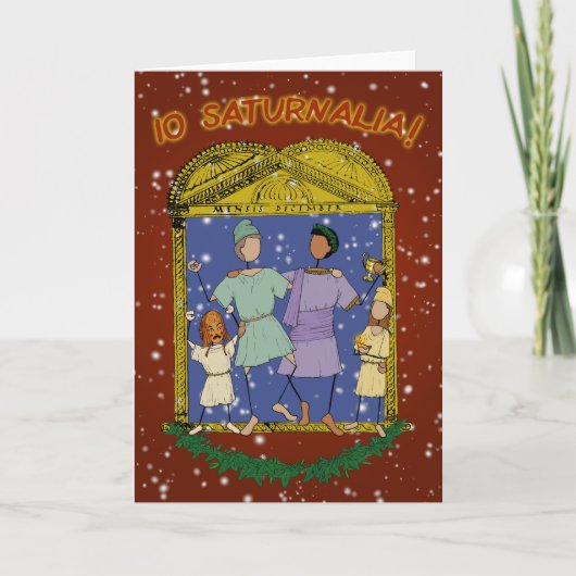 Io Saturnalia! Gefaltete Ankündigungskarte Ankündigung (Vorderseite)