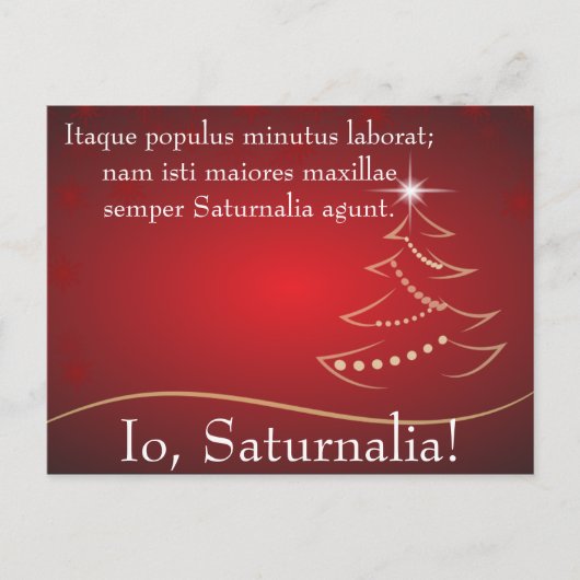 Io Saturnalia Zitat von Petronius Einladungspostkarte (Vorderseite)