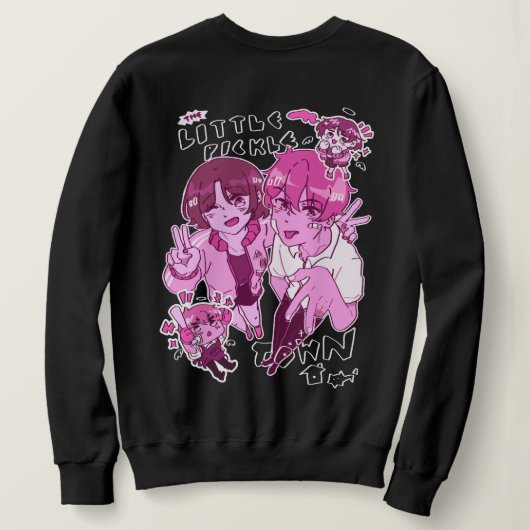 Io und Milo Little Pickle Town (Black Ver.) Shirt (Design Rückseite)