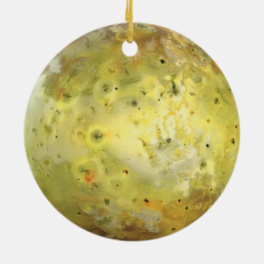 Io Vulkanmond Jupiter Keramik Ornament (Hinten)