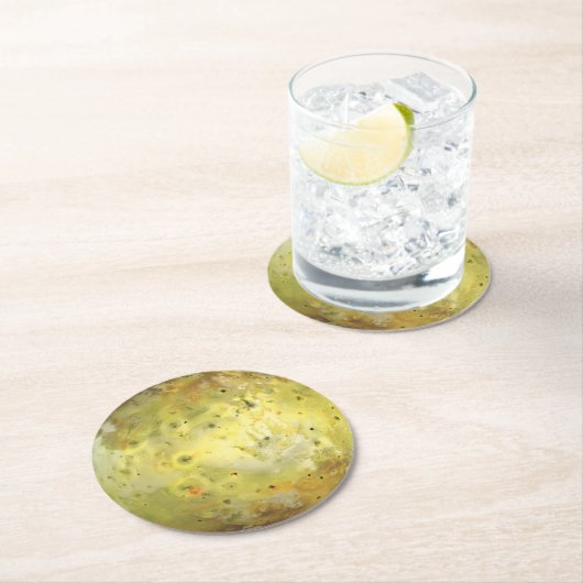 Io Vulkanmond Jupiter Runder Pappuntersetzer (Vor Ort)