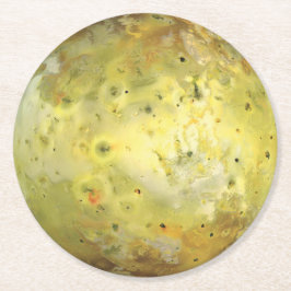 Io Vulkanmond Jupiter Runder Pappuntersetzer
