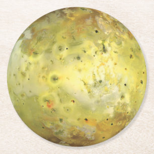 Io Vulkanmond Jupiter Runder Pappuntersetzer