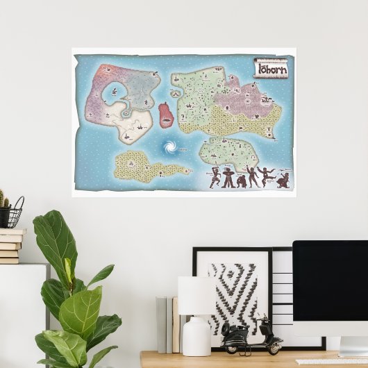 Iohorn Adventure Fantasy Map Poster (Heimbüro)