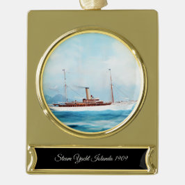 Iolanda Steam Yacht 1909 Banner-Ornament Gold