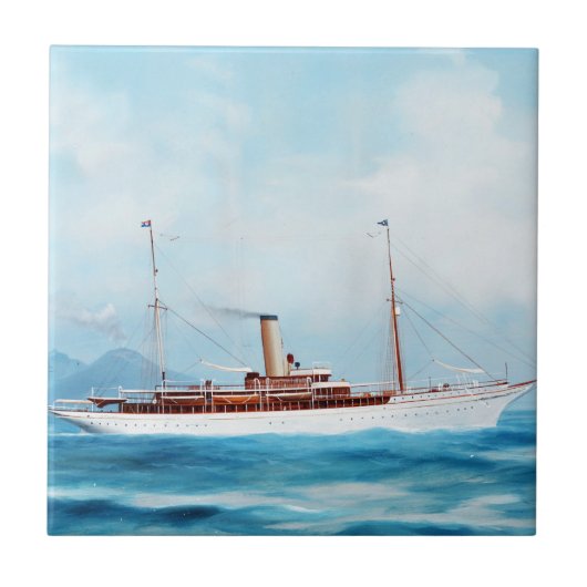 Iolanda Steam Yacht 1909 Fliese (Vorderseite)