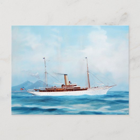 Iolanda Steam Yacht 1909 Postkarte (Vorderseite)