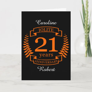 Iolith-Edelstein Hochzeitstag 21 Jahre Karte