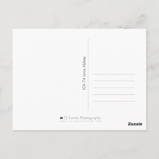 Iona Abbey Postkarte (Rückseite)