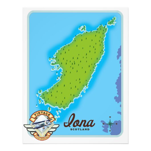 Iona-Landkarte Fotodruck (Vorne)