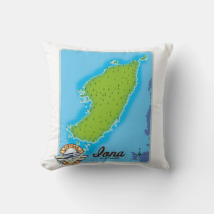 Iona-Landkarte Kissen