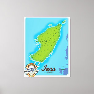 Iona-Landkarte Leinwanddruck