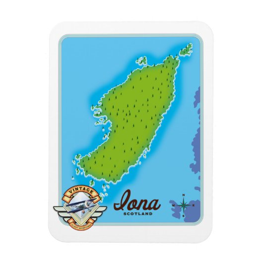 Iona-Landkarte Magnet (Vertikal)