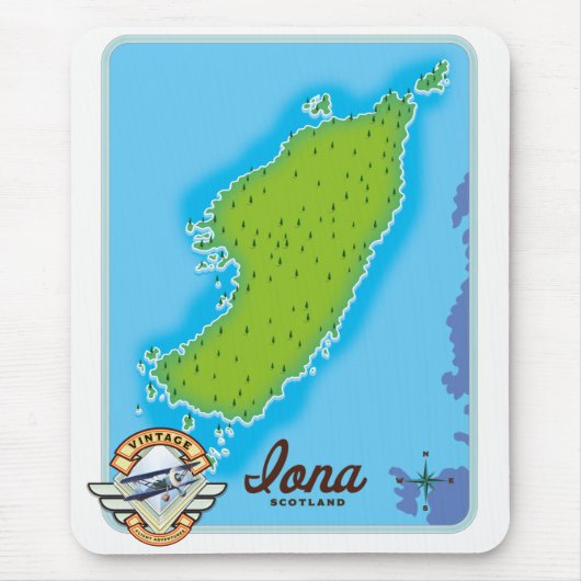 Iona-Landkarte Mousepad (Vorne)